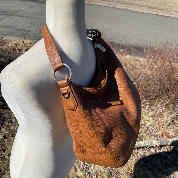 Michael Kors Cognac Pebbled Leather Zippered Shoulder Bag - Picture 4 of 10